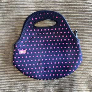 BUILT Gourmet Getaway Soft Neoprene Lunch Tote Bag Lightweight, Insulated Purple